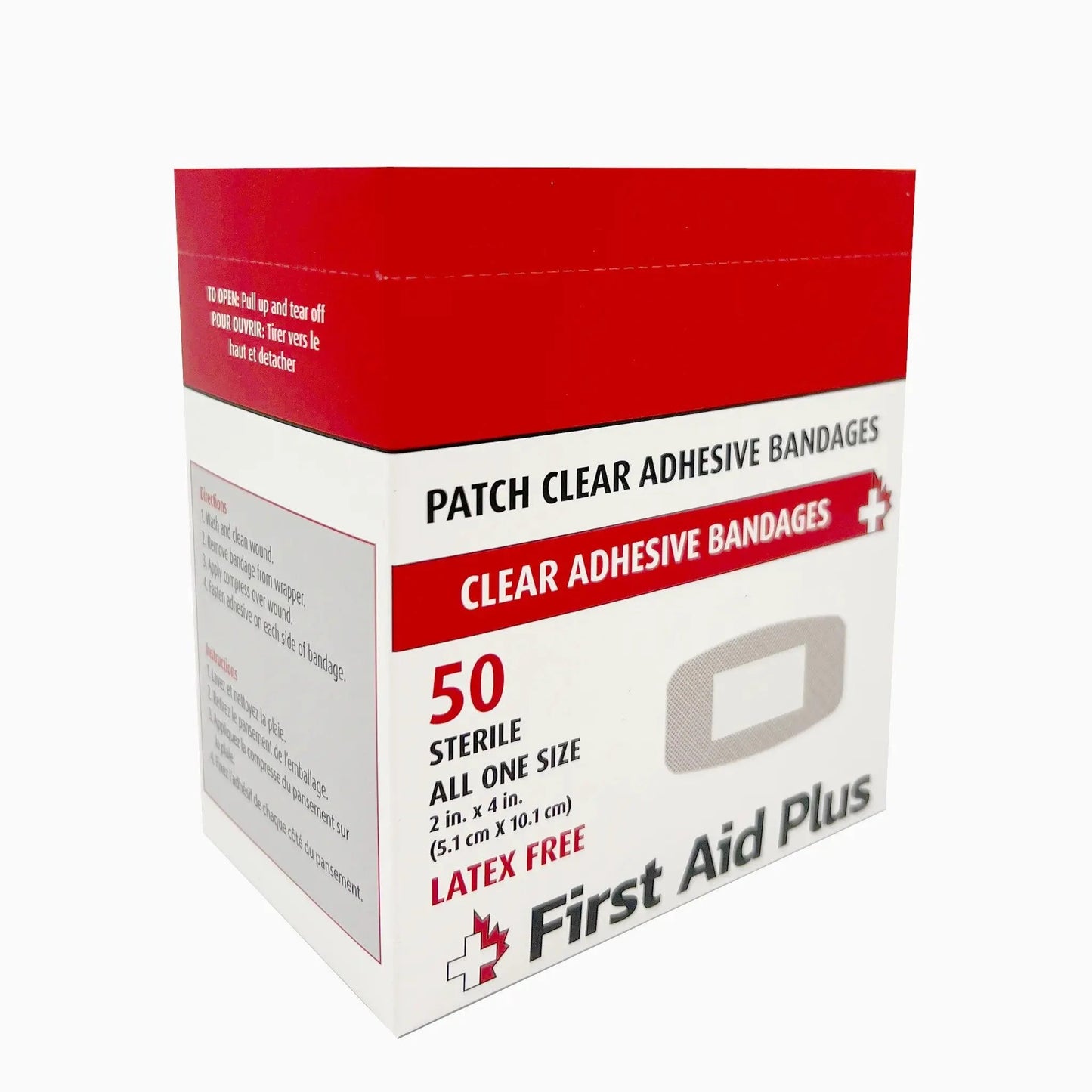 Plastic Adhesive Extra Large Patch Bandage, 2" x 4", 50/box