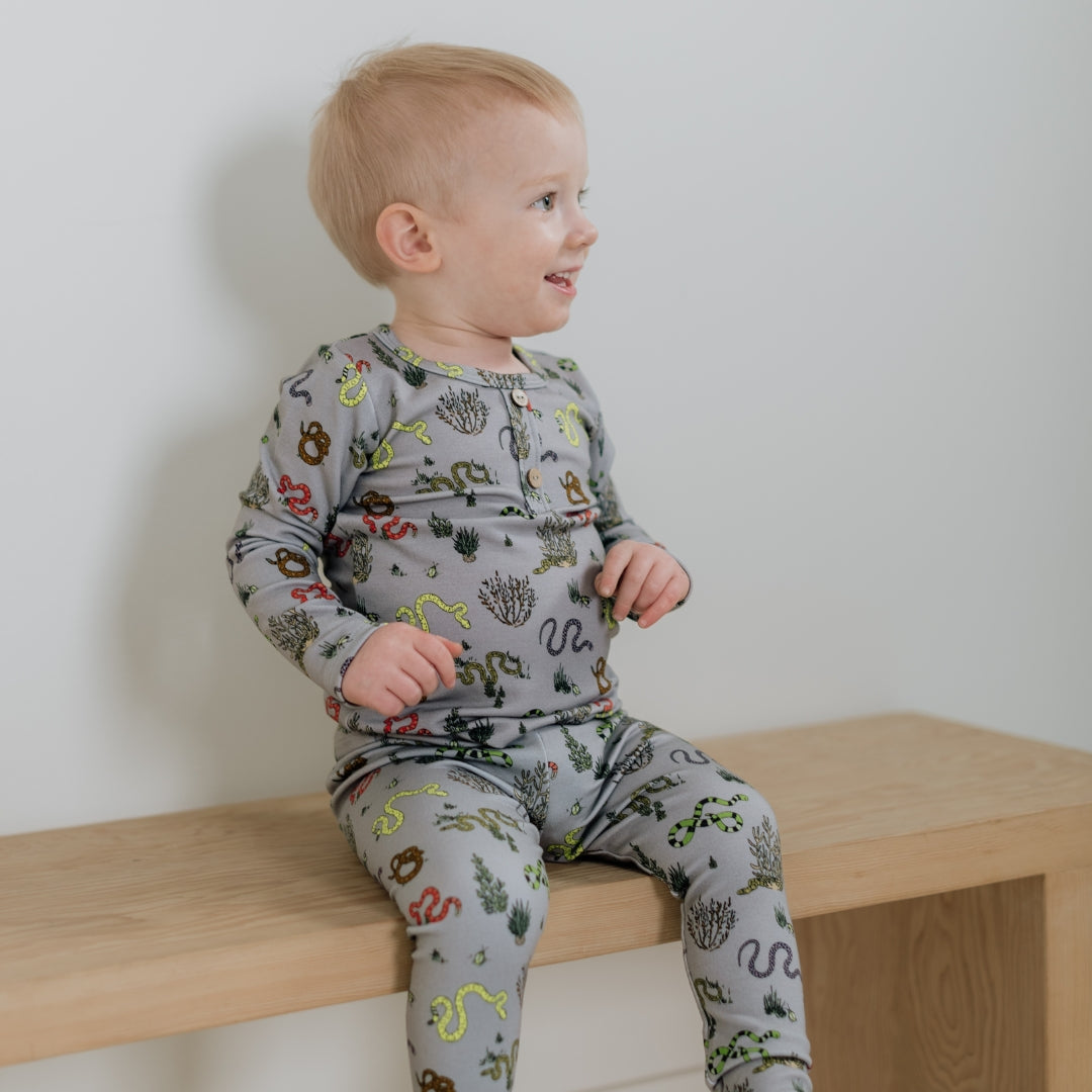 Baby/Kids 2-Piece Bamboo Long Sleeve Henley Lounge Set — Last Call