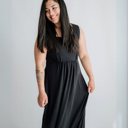 Ladies' Bamboo Square Neck Midi Dress — Last Call