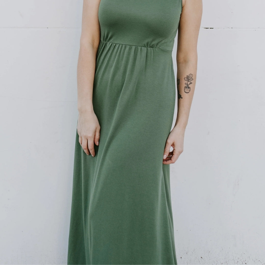 Ladies' Bamboo Square Neck Midi Dress — Last Call