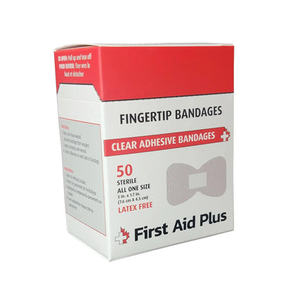 Plastic Adhesive Fingertip Bandage, 3" x 1.3/4", 50/box