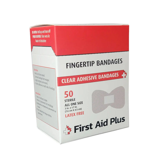 Plastic Adhesive Fingertip Bandage, 3" x 1.3/4", 50/box