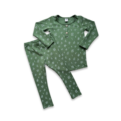 Baby/Kids 2-Piece Bamboo Long Sleeve Henley Lounge Set — Last Call