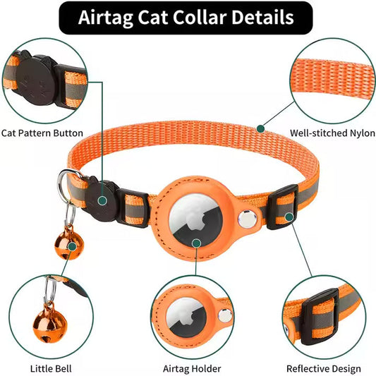 Pet AirTag Holder Collar – Anti-Loss for Cats & Dogs