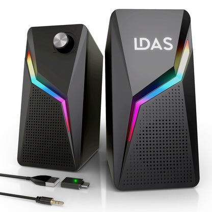 LDAS - A8 Computer Speakers for Desktop Monitor, USB/USB-C Powered PC Speakers