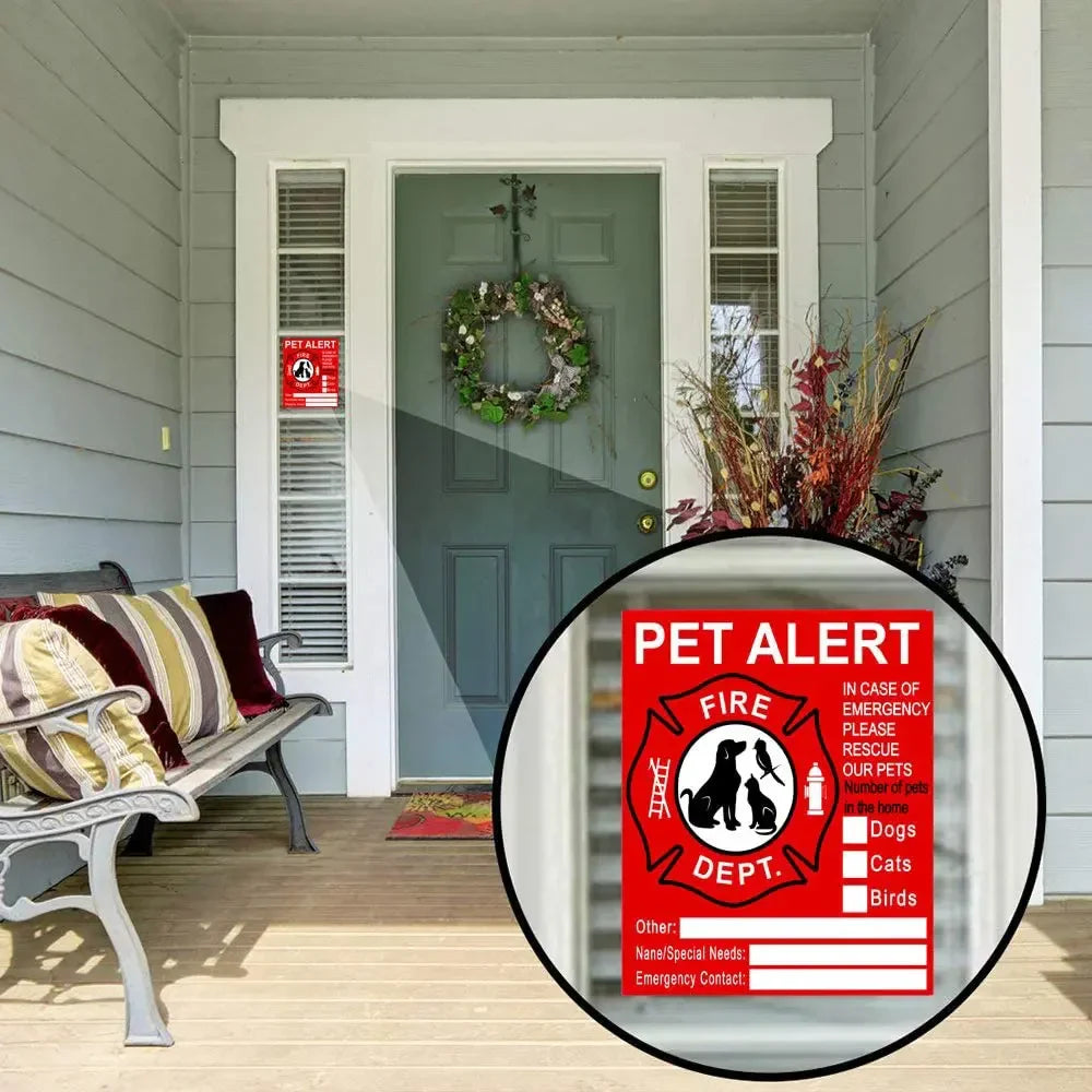 Pet Alert Fire Rescue Sticker, Emergency Pets Inside Window Decal