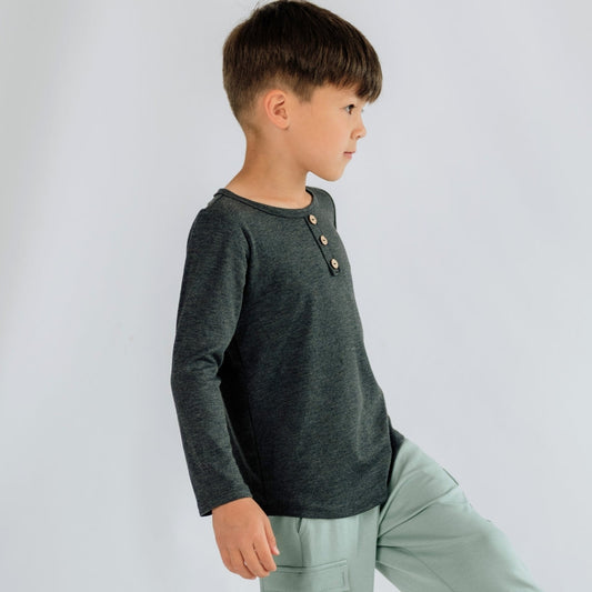 Baby/Kids Bamboo Henley Long-Sleeve Shirt — Last Call