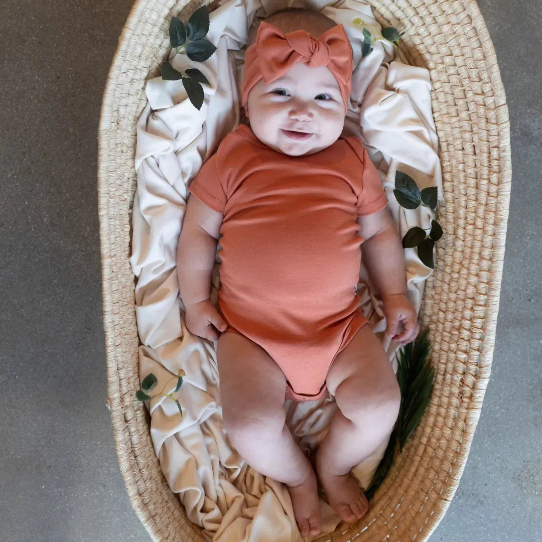 Baby Short Sleeve Bamboo Onesie — Last Call