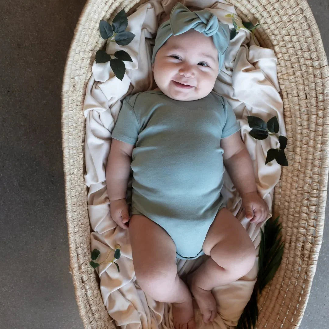 Baby Short Sleeve Bamboo Onesie — Last Call