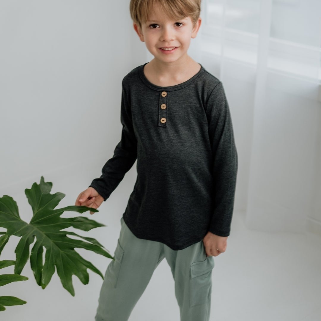 Baby/Kids Bamboo Henley Long-Sleeve Shirt — Last Call