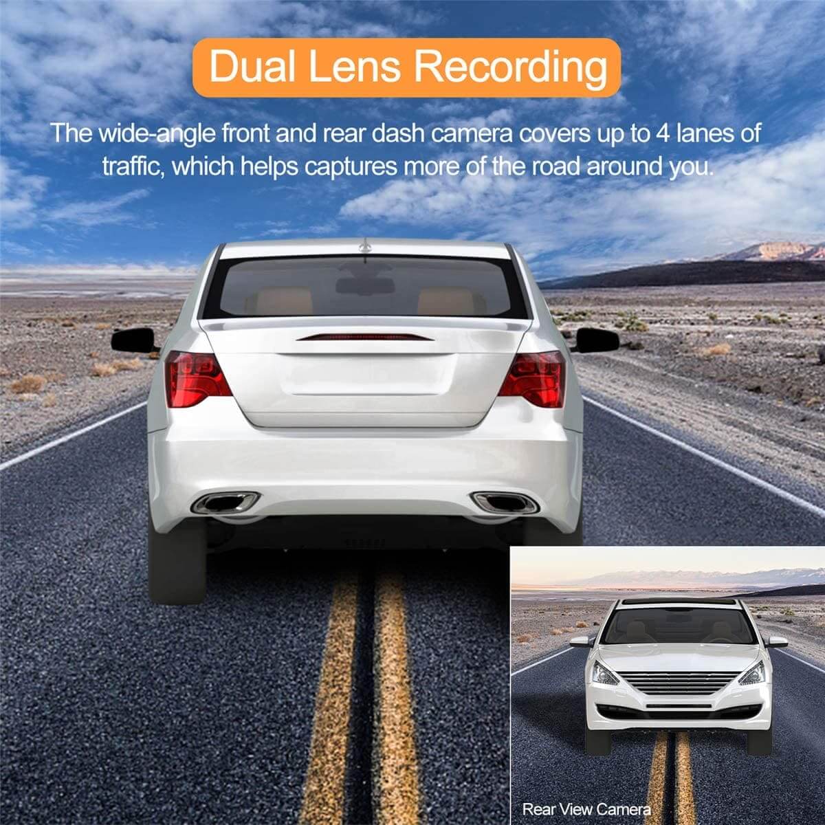 LDAS Dash Cam for Cars Front and Rear and SD Card Included